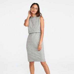 ANN Taylor Plaid Overlay Sheath Dress
